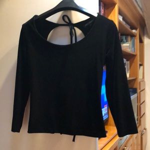 Betsey Johnson Black Velvet Stretchy Top